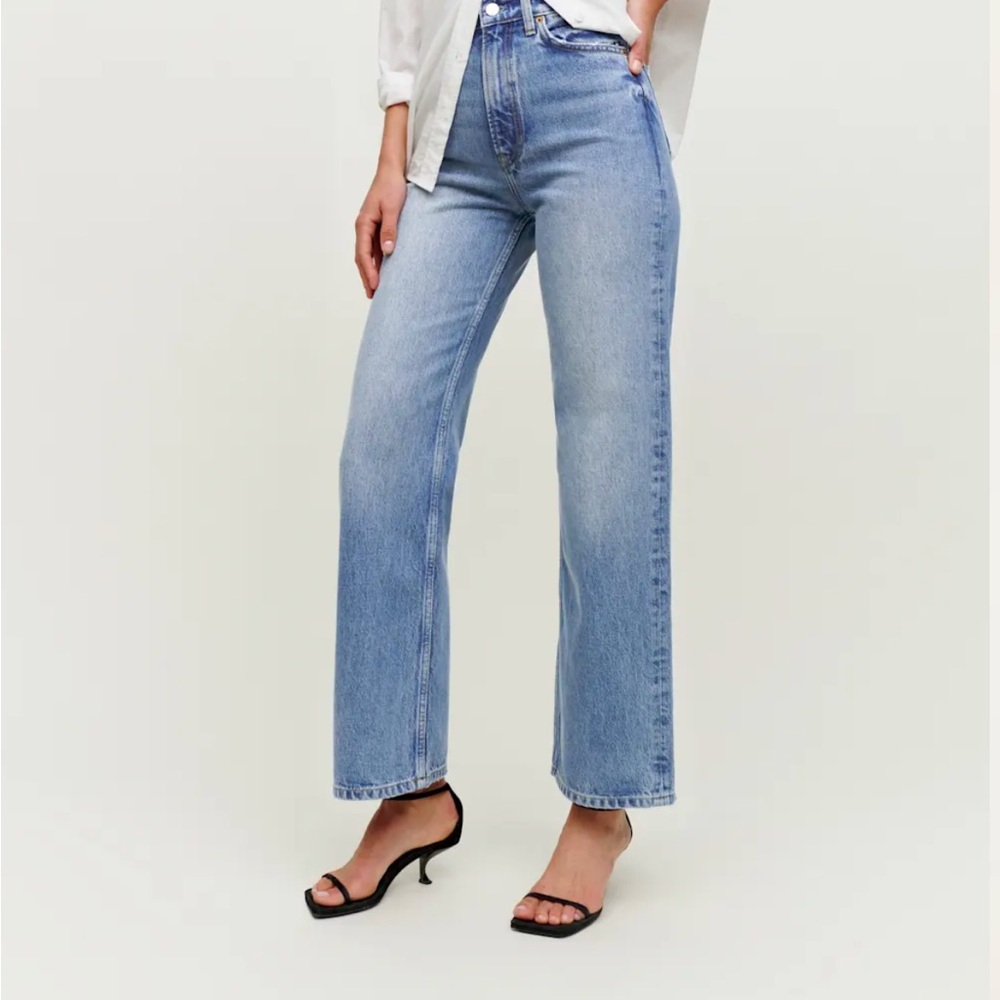 Reformation Wilder High Rise Wide Leg Cropped Jean